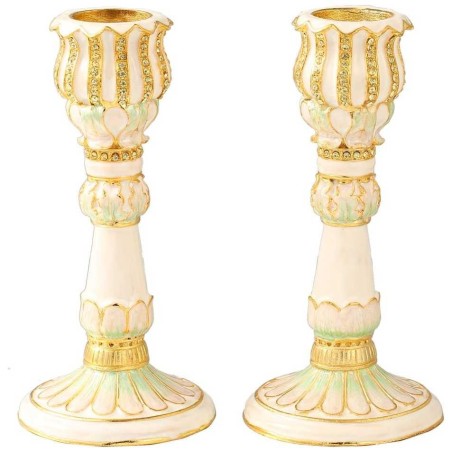 Rose Gold Hand Painted Gold Plated Pewter Pedals S | Candle Holders |